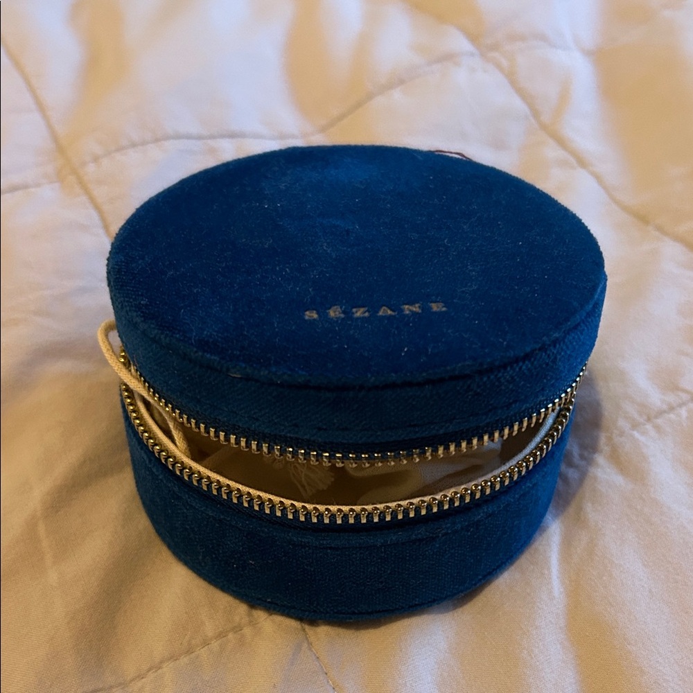 Sezane Blue Jewelry Case